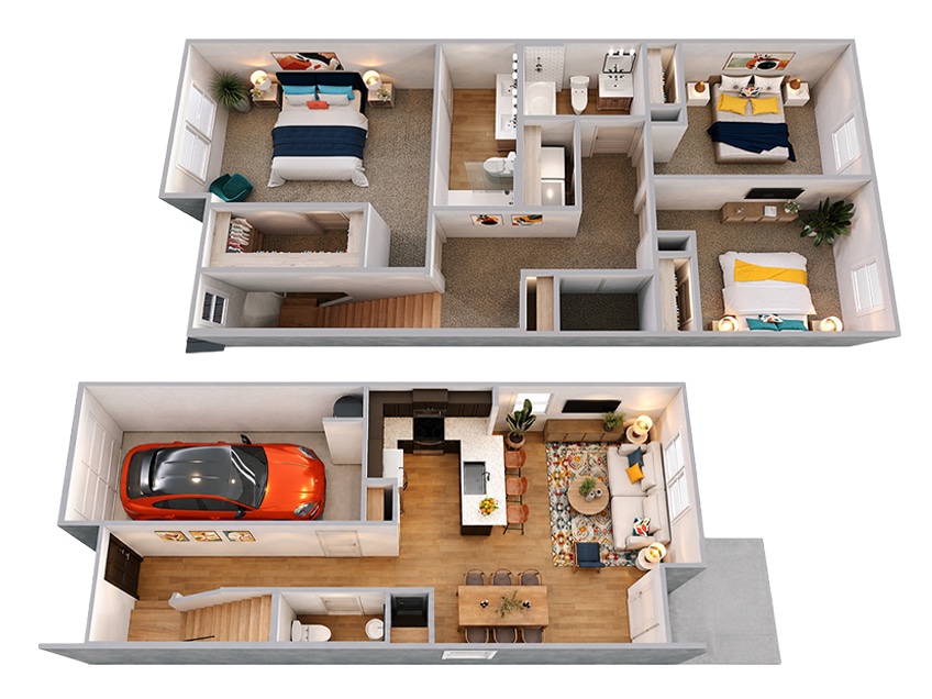 Pearson combined floor plan showing both floors