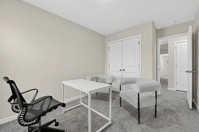 Maywood bedroom set up as a home office