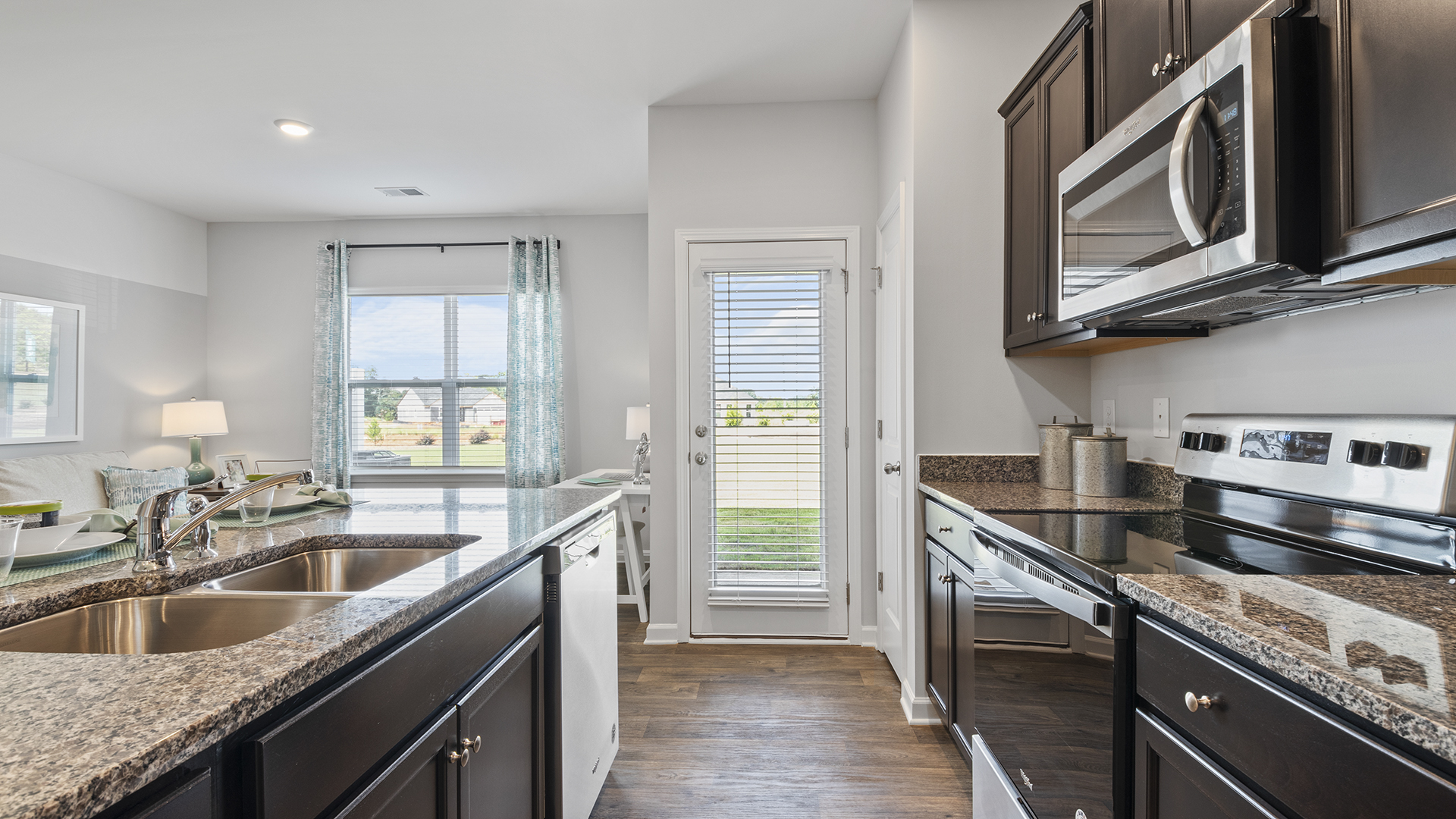 Open-concept kitchen and dining area